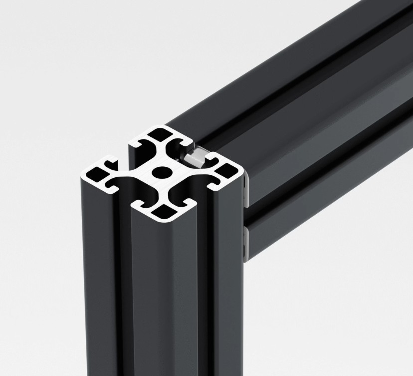 8x OZ4040 Black Anodized 6063-T5 Aluminium Extrusion T-Slot Profile