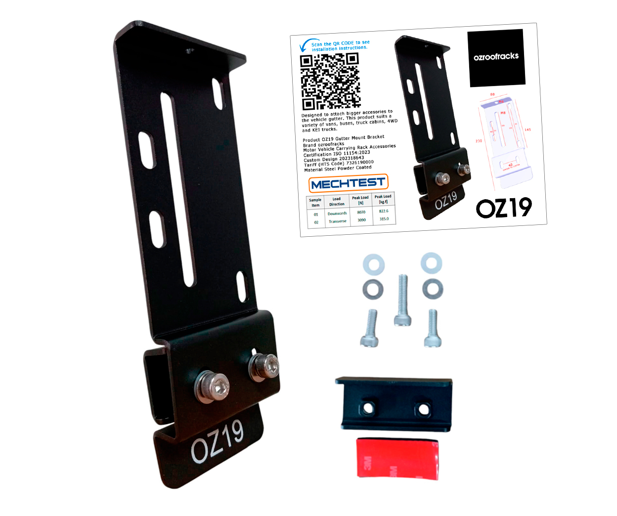 OZ19 Awning Gutter Mount Bracket Ozroofracks